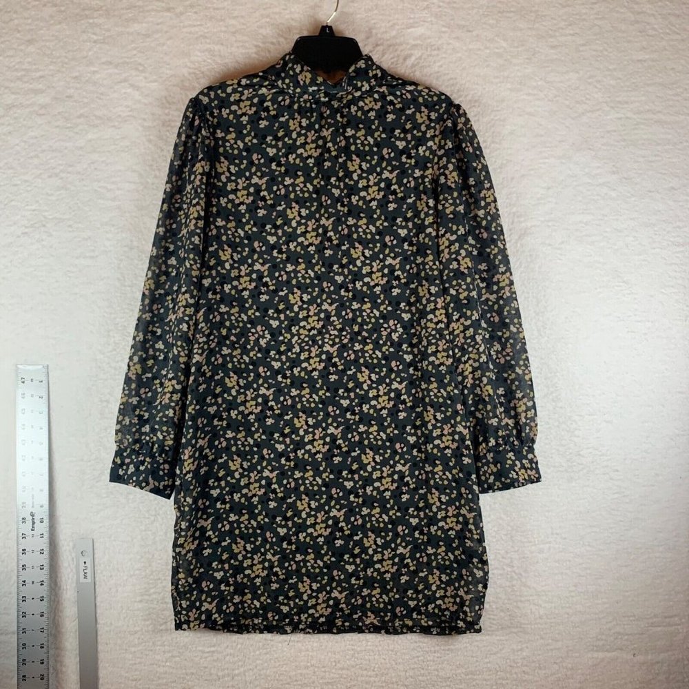 Kendall + Kylie Women's Ash‎ Petal Black Printed Mock Neck Dress Size 8/10 8472